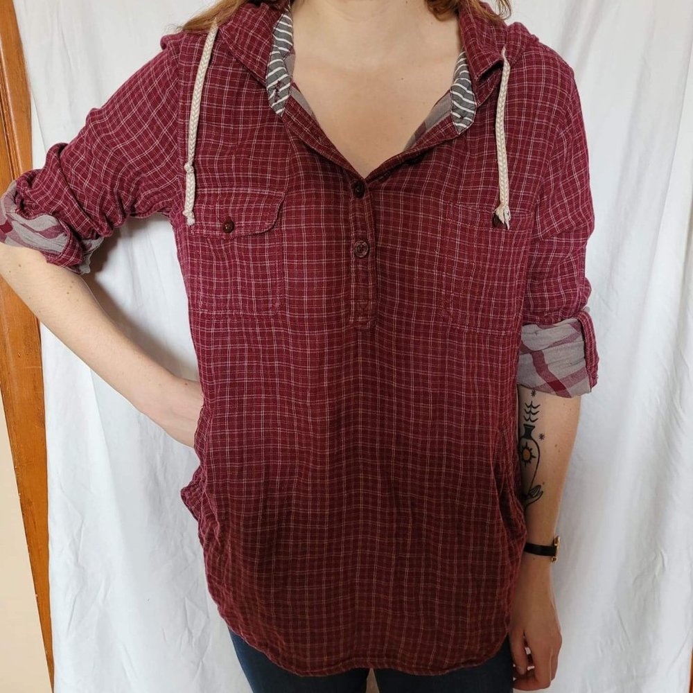 Vans plaid hooded shirt